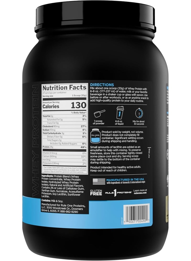 Rule1 Rule 1 R1 Whey Protein Isolate Powder, Vanilla, 1.9 lb, 24g Protein per Serving, Low Fat, Gluten-Free - Image 2